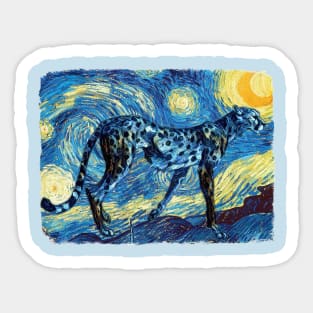 Cheetah Van Gogh Style Sticker